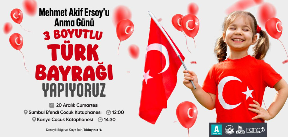 Mehmet Akif Ersoy'u Anma 3 Boyutlu Türk Bayrağı Yapıyoruz Mehmet Akif Ersoy'u Anma 3 Boyutlu Türk Bayrağı Yapıyoruz