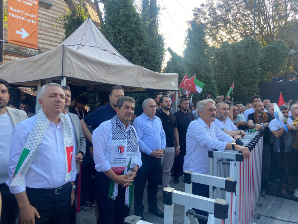 Başkan Turan, İsmail Heniye'nin Vasiyeti Üzerine Toplanan On Binlerce Hemşehrisiyle Ayasofya Meydanı'nda Filistin Davasına Destek Verdi