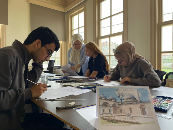 Bâlâ Külliyesi Muvakkithânesi'nde Gerçekleşen Mimari Çizim Programıyla Geleneksel Teknikler Fatih'te Canlanıyor