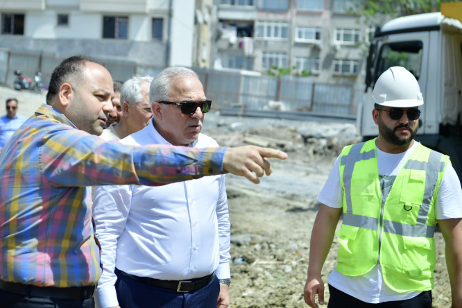 Başkan Turan, Yapımına Başlanan Neslişah Sultan İlkokulu Projesini Yerinde İnceledi