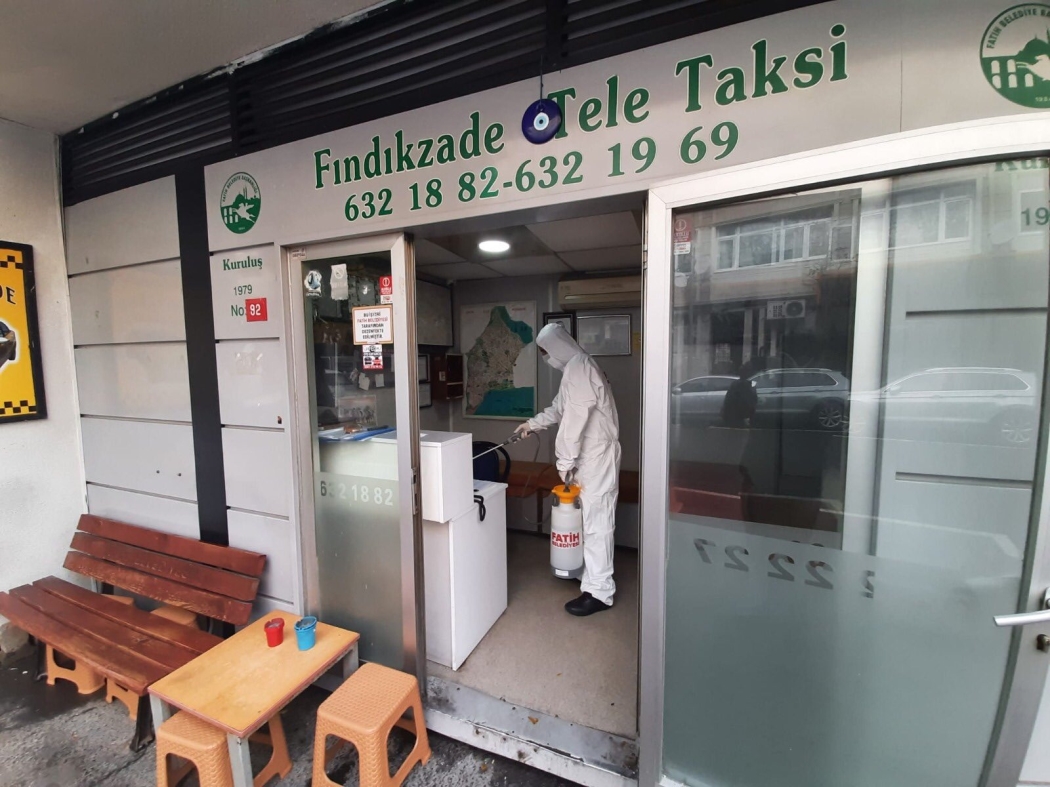 Taksileri Dezenfekte Ediyoruz