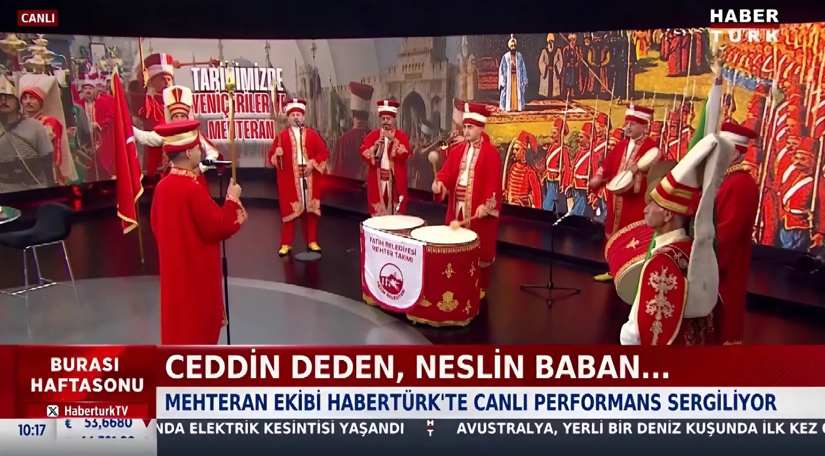 Fatih Belediyesi Mehteran Takımı Mehter Geleneğini Habertürk Ekranlarına Taşıdı