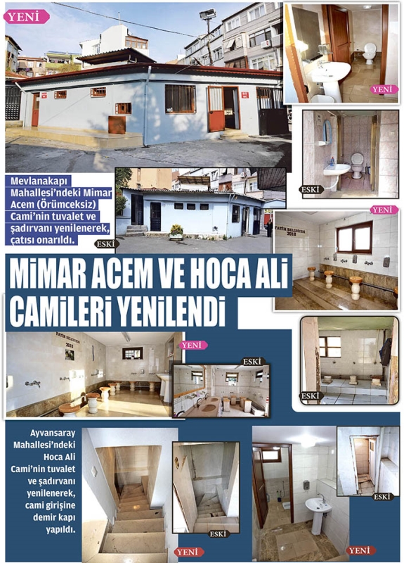 Mimar Acem ve Hoca Ali Camileri Yenilendi Mimar Acem ve Hoca Ali Camileri Yenilendi