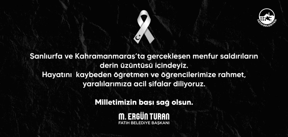 Şanlıurfa ve Kahramanmaraş Taziye